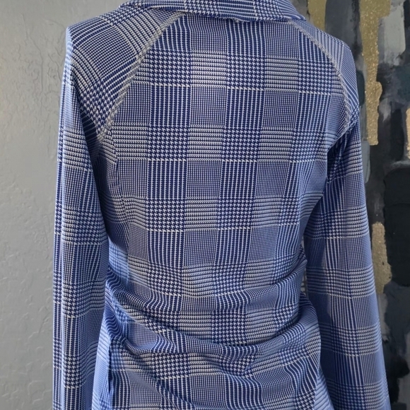Ralph Lauren Navy Checkered Long Sleeve Top - Picture 2 of 4